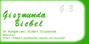 giszmunda biebel business card